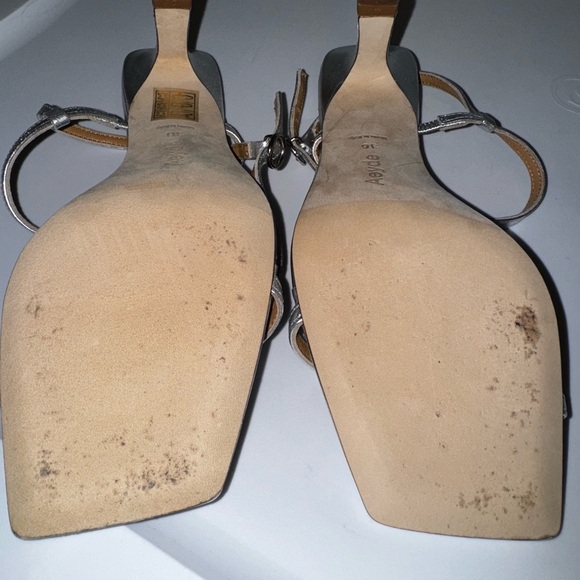 Aeyde Elise silver metallic sandals 36=5 - Picture 5 of 6